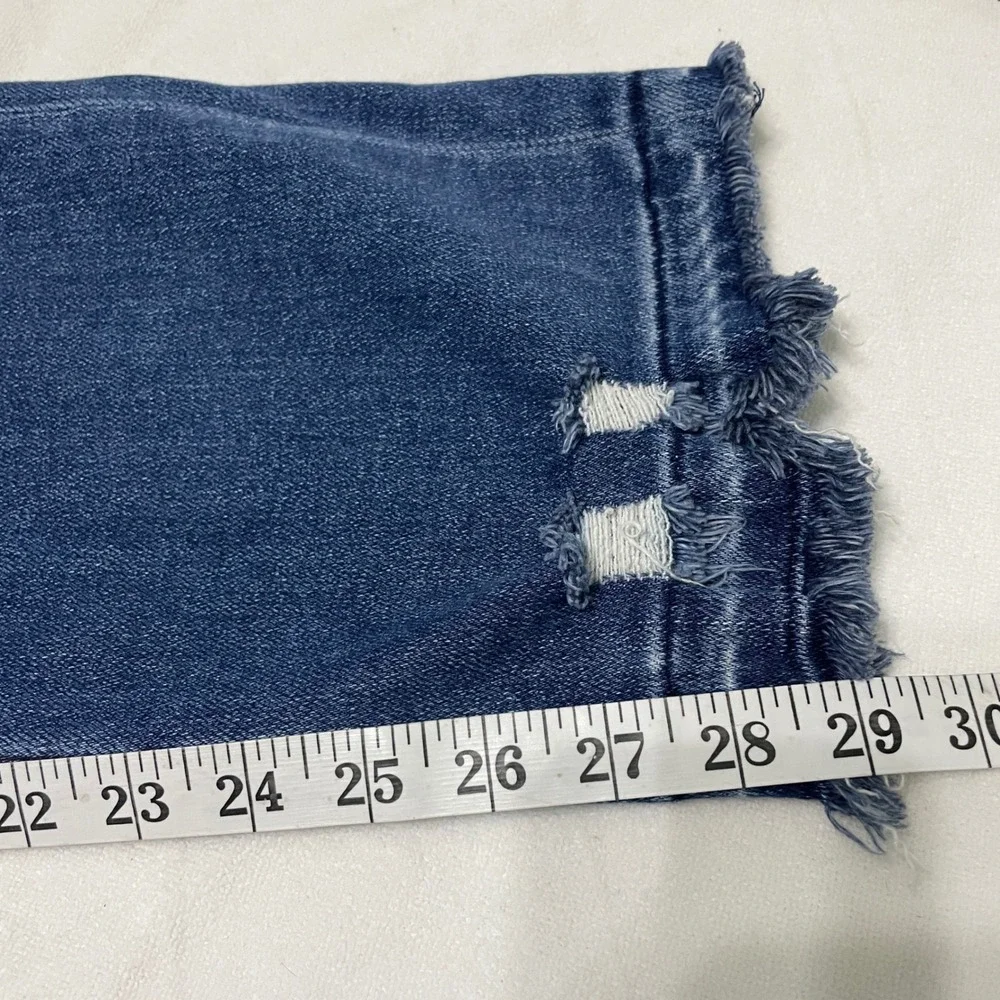 Vervet LA Womens Jeans Sz 27 Distressed High Rise Frayed Asymmetrical Button Fly